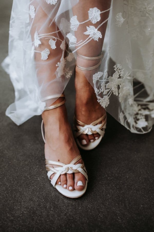 Brautschuh Athen ivory