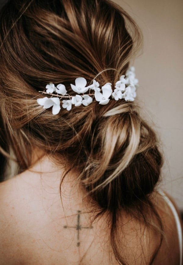 Haarschmuck Rosa in Ivory – Bild 2