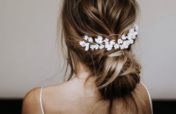 Haarschmuck Rosa in Ivory – Bild 3